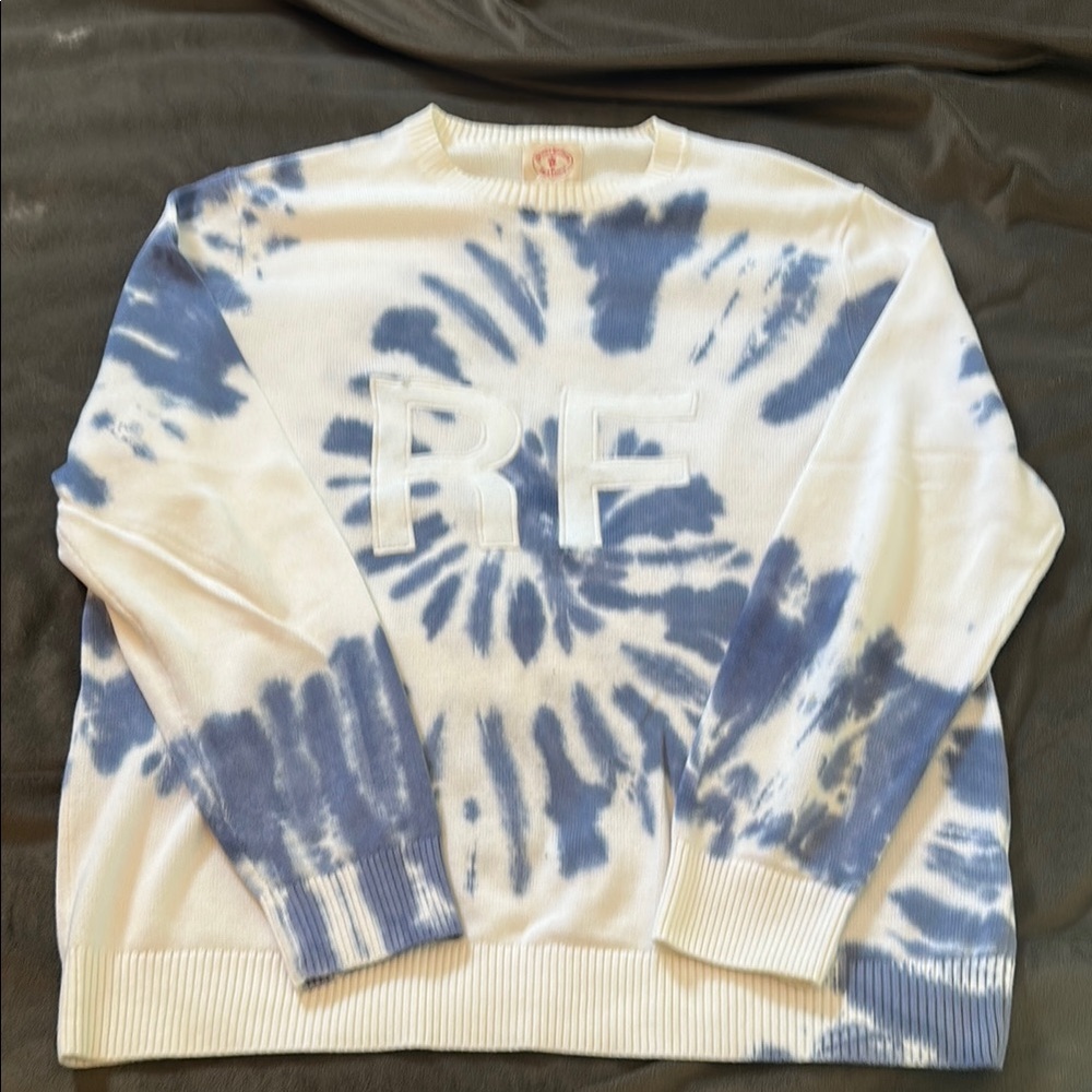 Blue and White Tie-Dye Sweater